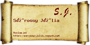 Sárossy Júlia névjegykártya