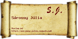 Sárossy Júlia névjegykártya