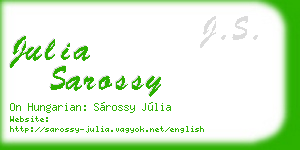 julia sarossy business card